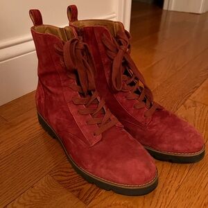 Vionic Men's Red Suede Lace-Up Boots